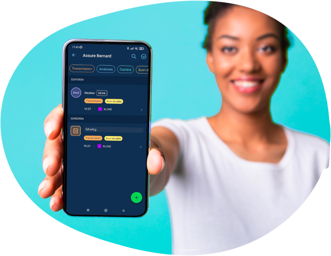 dossiers de soin dans l'application Albus
