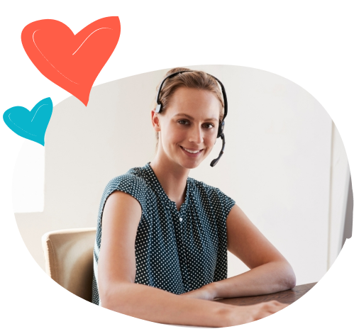 facturière en ligne avec une cliente