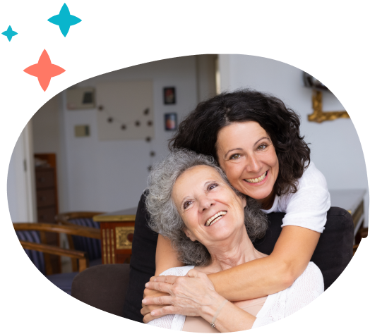 Infirmière libérale souriant avec une patiente