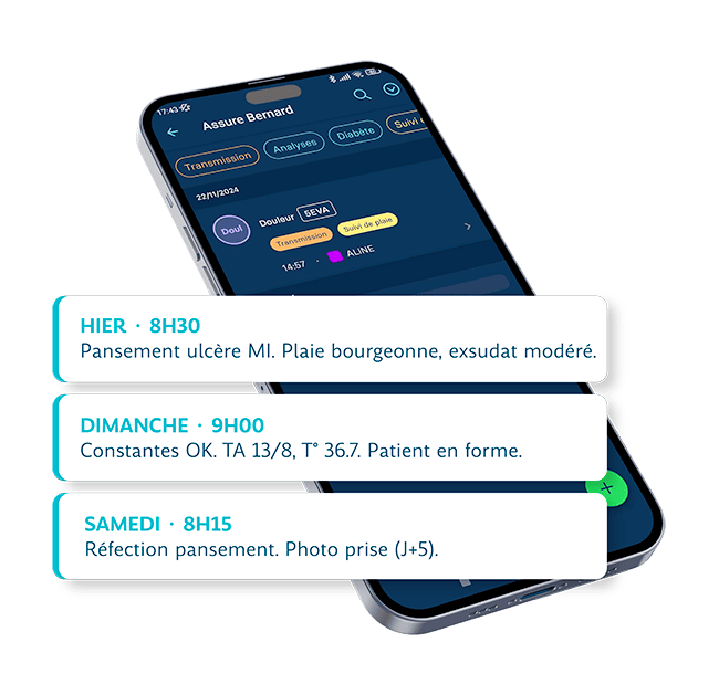 Consultation du dossier patient sur l’app Albus 