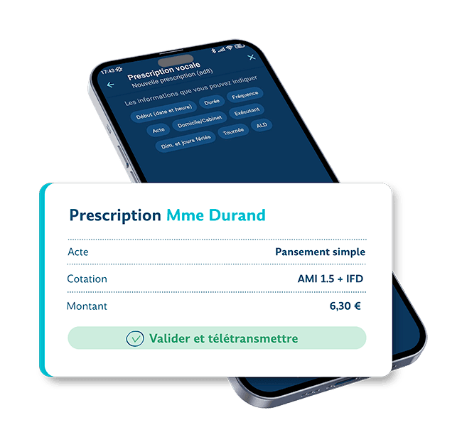 Écran de validation des prescriptions du jour avant télétransmission dans Albus 
